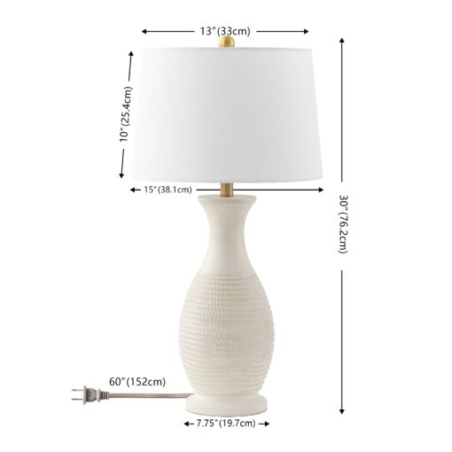 SAFAVIEH Lighting Bentlee Grey 30-inch LED Table Lamp (Set of 2) - 15"W x 15"D x 30"H - Image 12