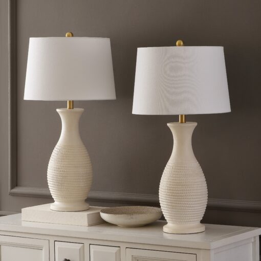 SAFAVIEH Lighting Bentlee Grey 30-inch LED Table Lamp (Set of 2) - 15"W x 15"D x 30"H - Image 13