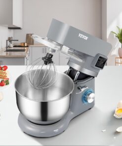 VEVOR Stand Mixer 660W 5.8Qt Electric Dough Mixer 6 Speeds LCD Screen Timing - 5.5 L