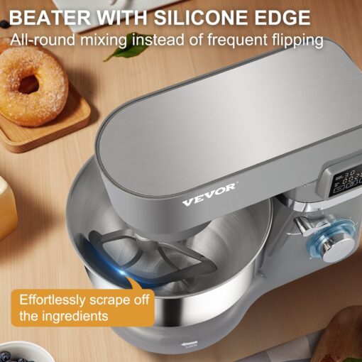VEVOR Stand Mixer 660W 5.8Qt Electric Dough Mixer 6 Speeds LCD Screen Timing - 5.5 L - Image 5