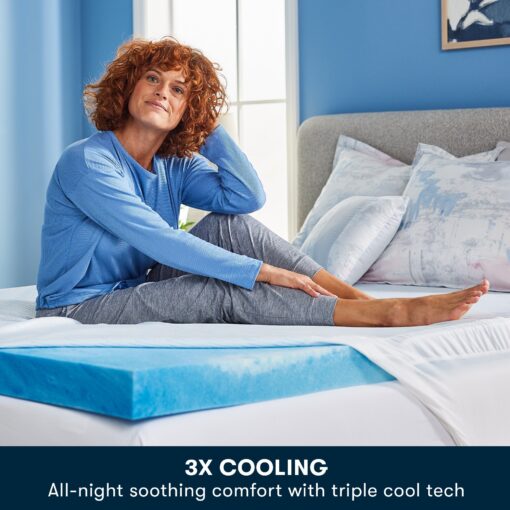 Serta Soothing Cool 3-Inch Gel Memory Foam Mattress Topper - Image 3