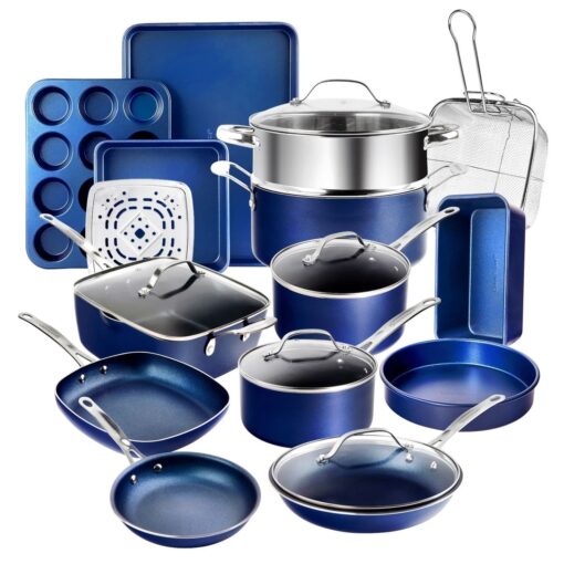 Granitestone Blue 20 Piece Nonstick Cookware and Bakeware Set - Image 2