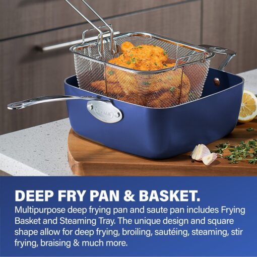Granitestone Blue 20 Piece Nonstick Cookware and Bakeware Set - Image 5