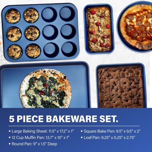 Granitestone Blue 20 Piece Nonstick Cookware and Bakeware Set - Image 10